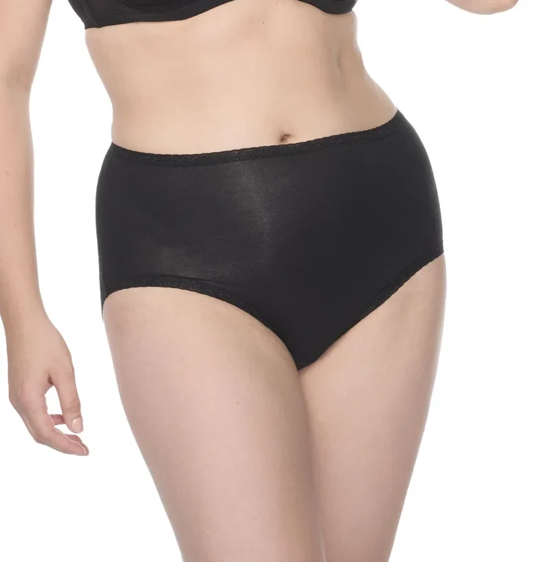 Naomi & Nicole Shapewear - Baumwolle mit Spitzenslip Schwarz