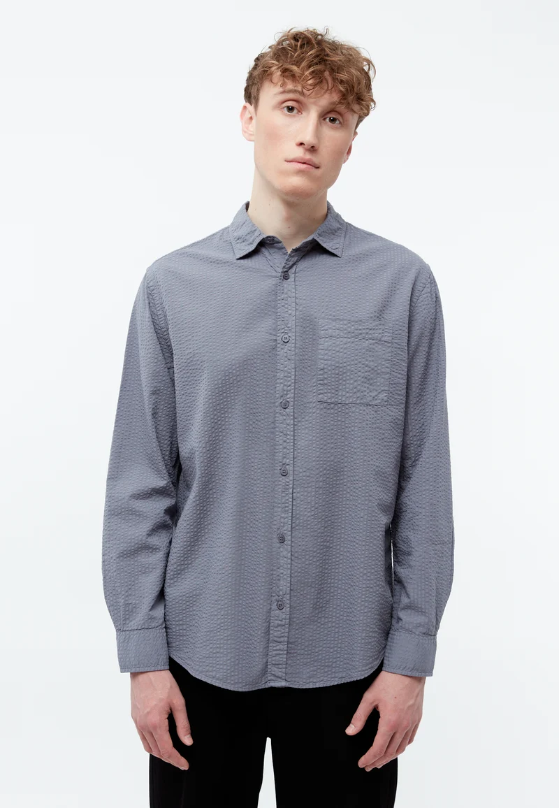 Buttoned Shirt GBYuval Structure stormy grey