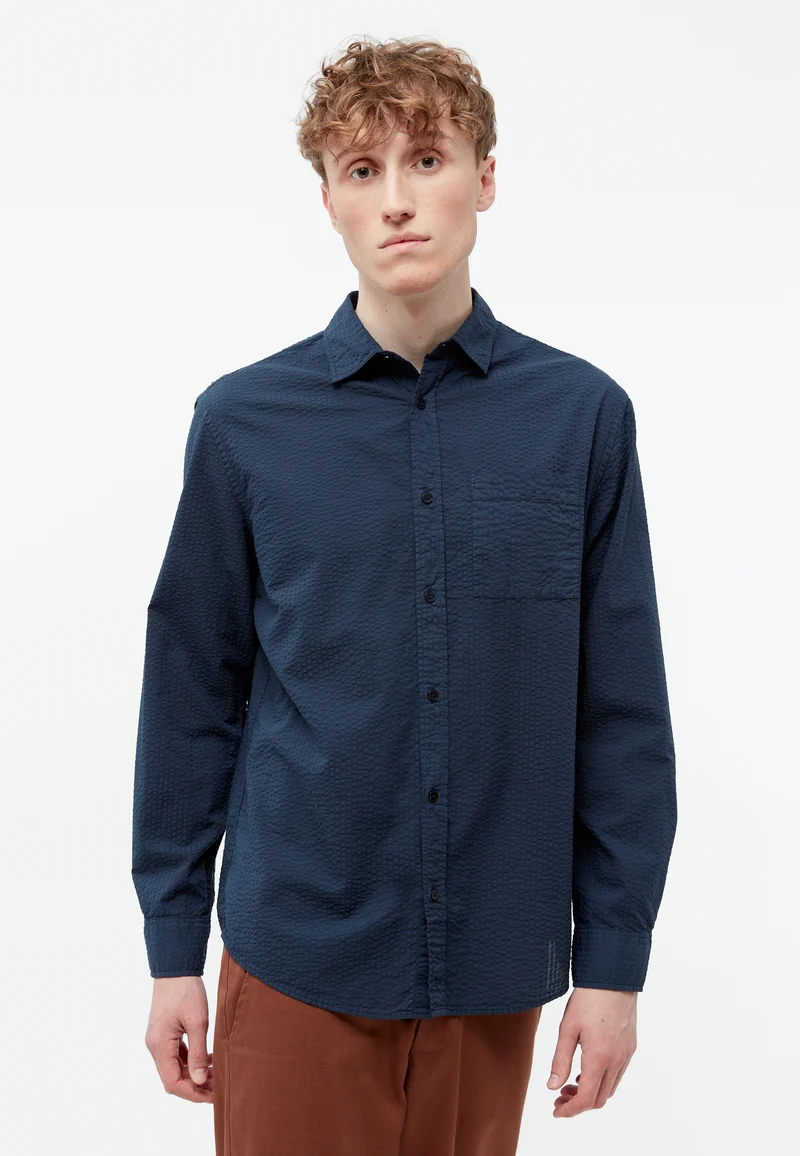 Buttoned Shirt GBYuval Structure midnight blue
