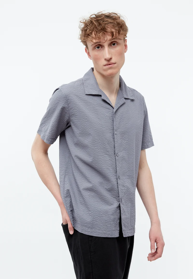 Buttoned Shirt GBBarik Structure stormy grey