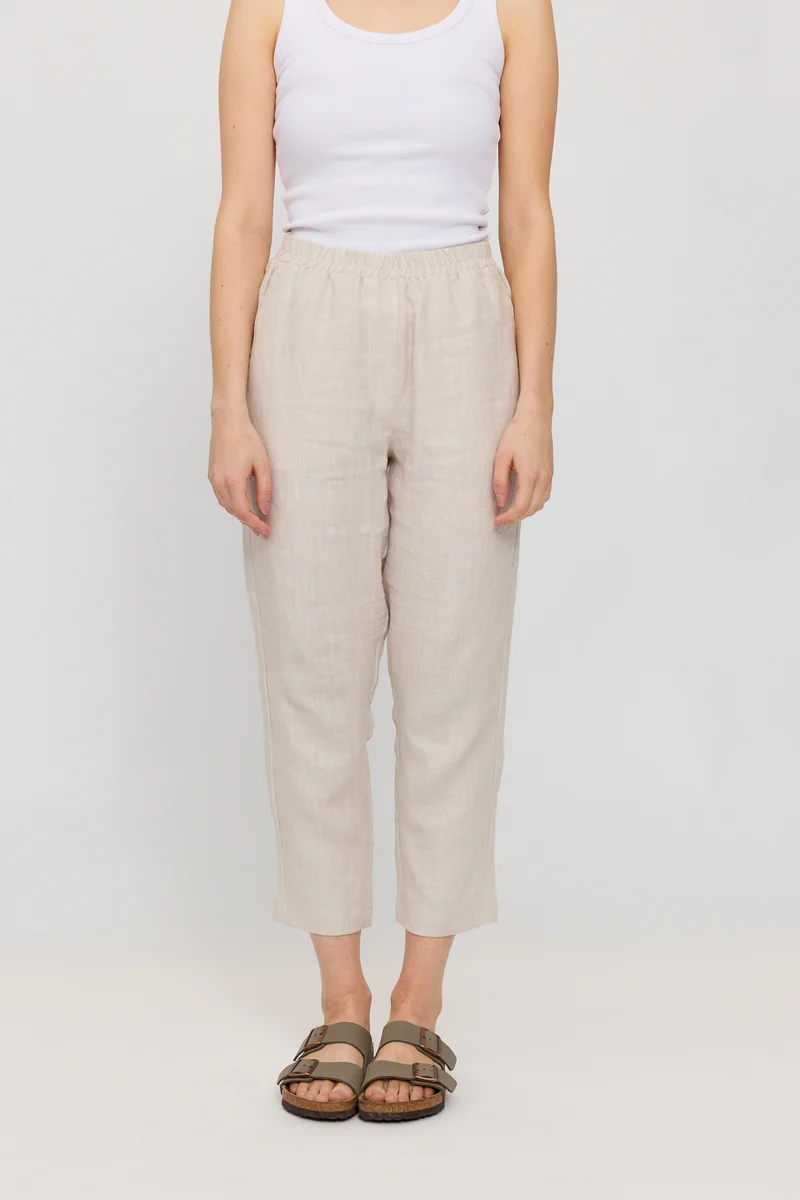 Straight Leg Linen Pants moon