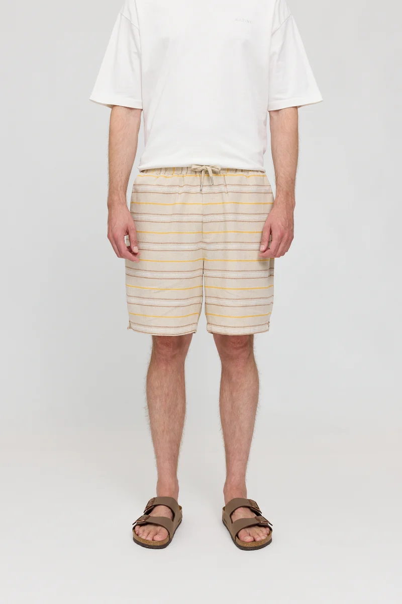 Striped Linen-Mix Shorts moon/multicolor