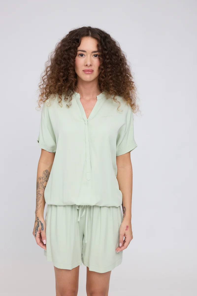 V-Neck Blouse misty jade