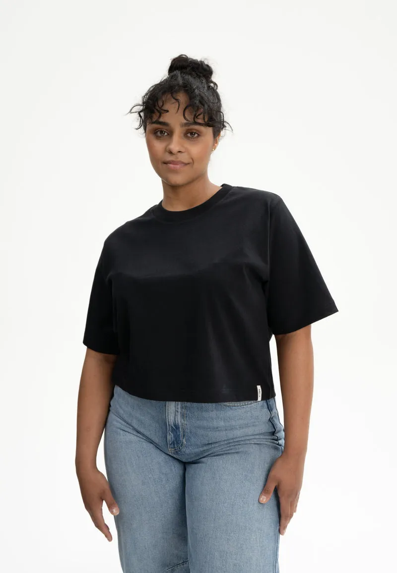 Cropped T-Shirt Joshna schwarz