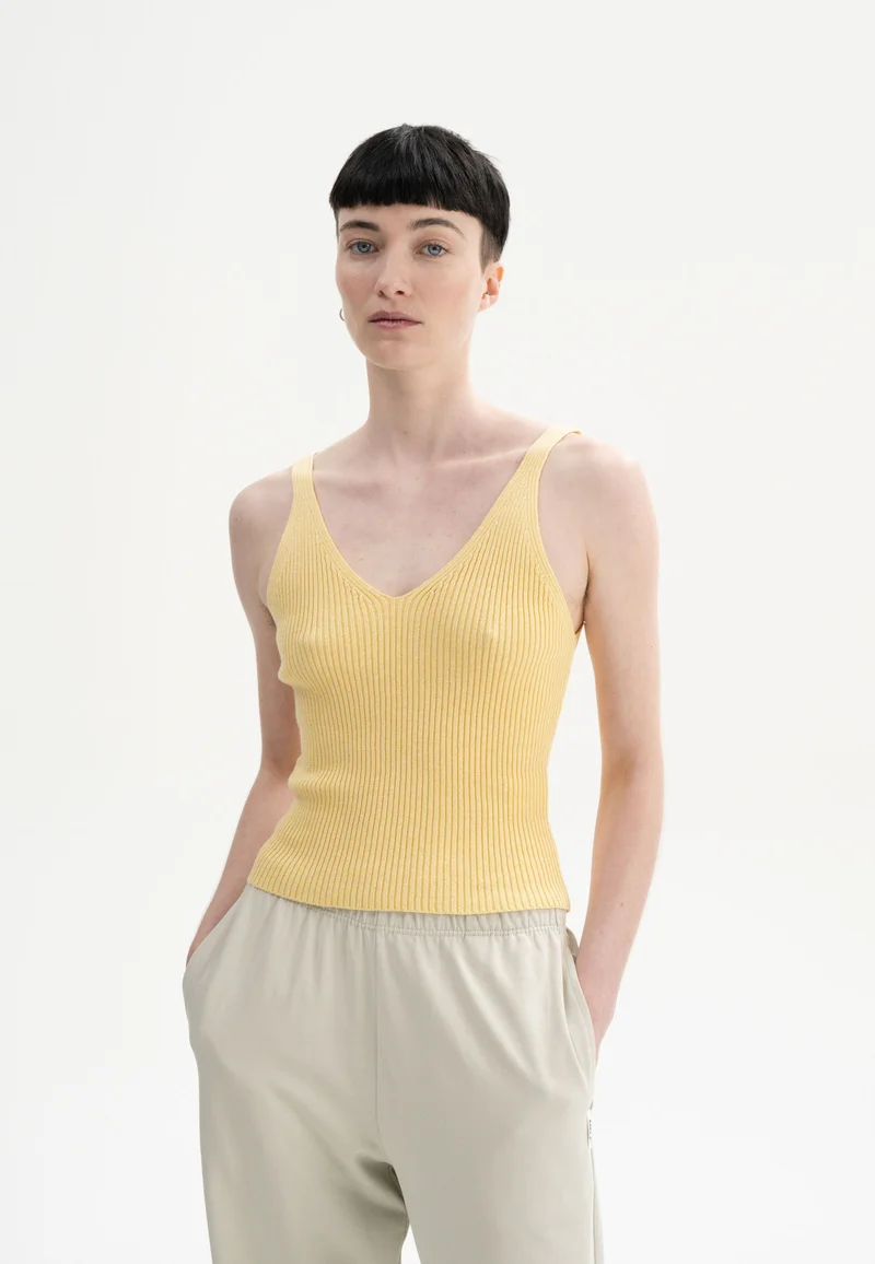 V-Neck Strick Top Rhada butterblume melange