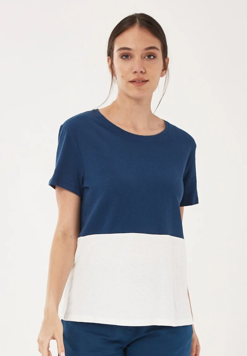 T-Shirt aus Bio-Baumwolle und Leinen