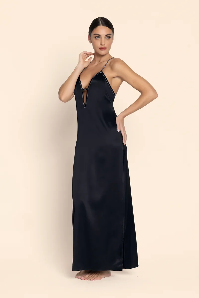 Lise Charmel - Cuir Sexy Couture Langes Kleid Noir Argent