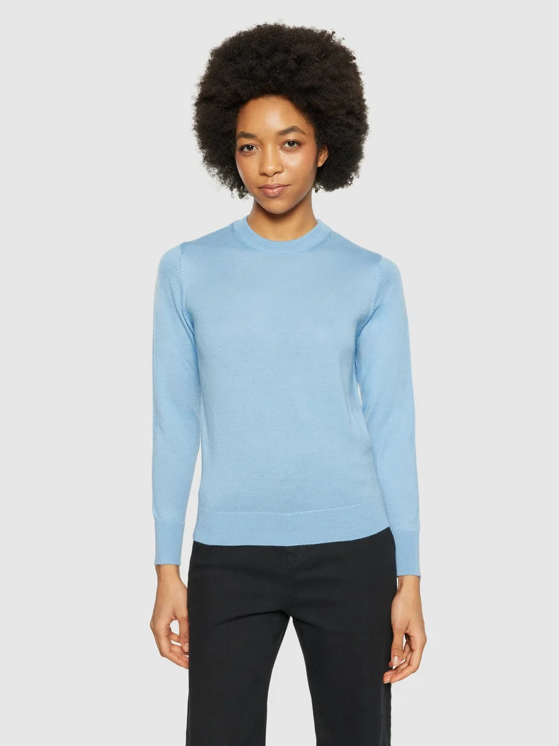 Fine Merino Crew Neck glacier lake