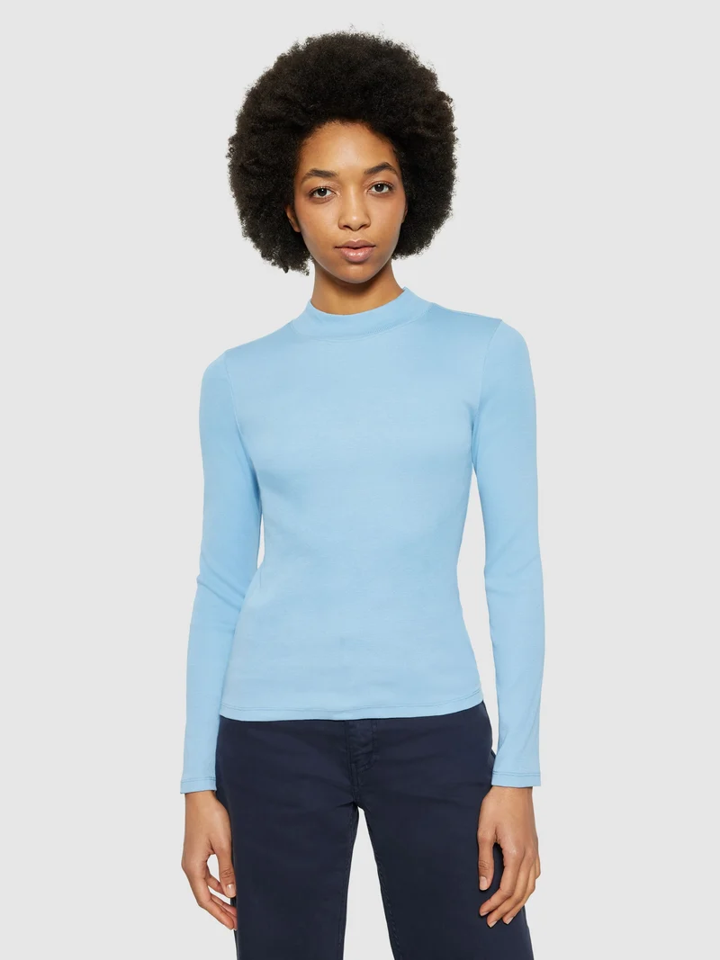 Rib High Neck Long Sleeve glacier lake