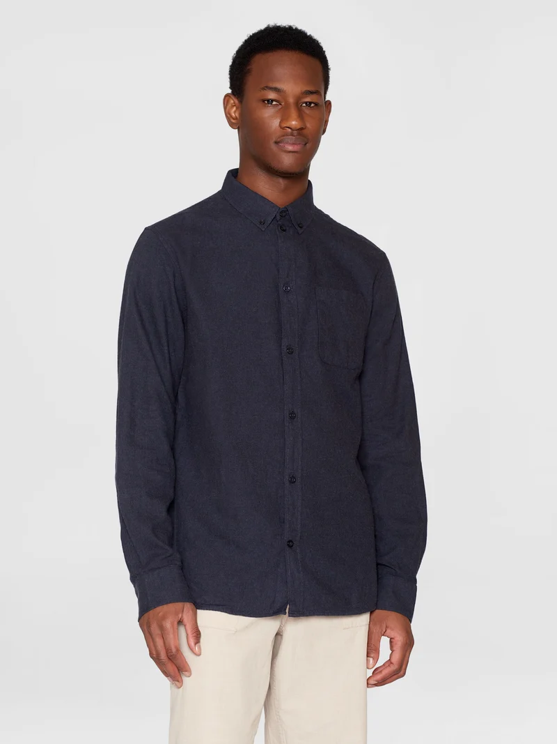Regular Fit Melangé Flannel Shirt total eclipse