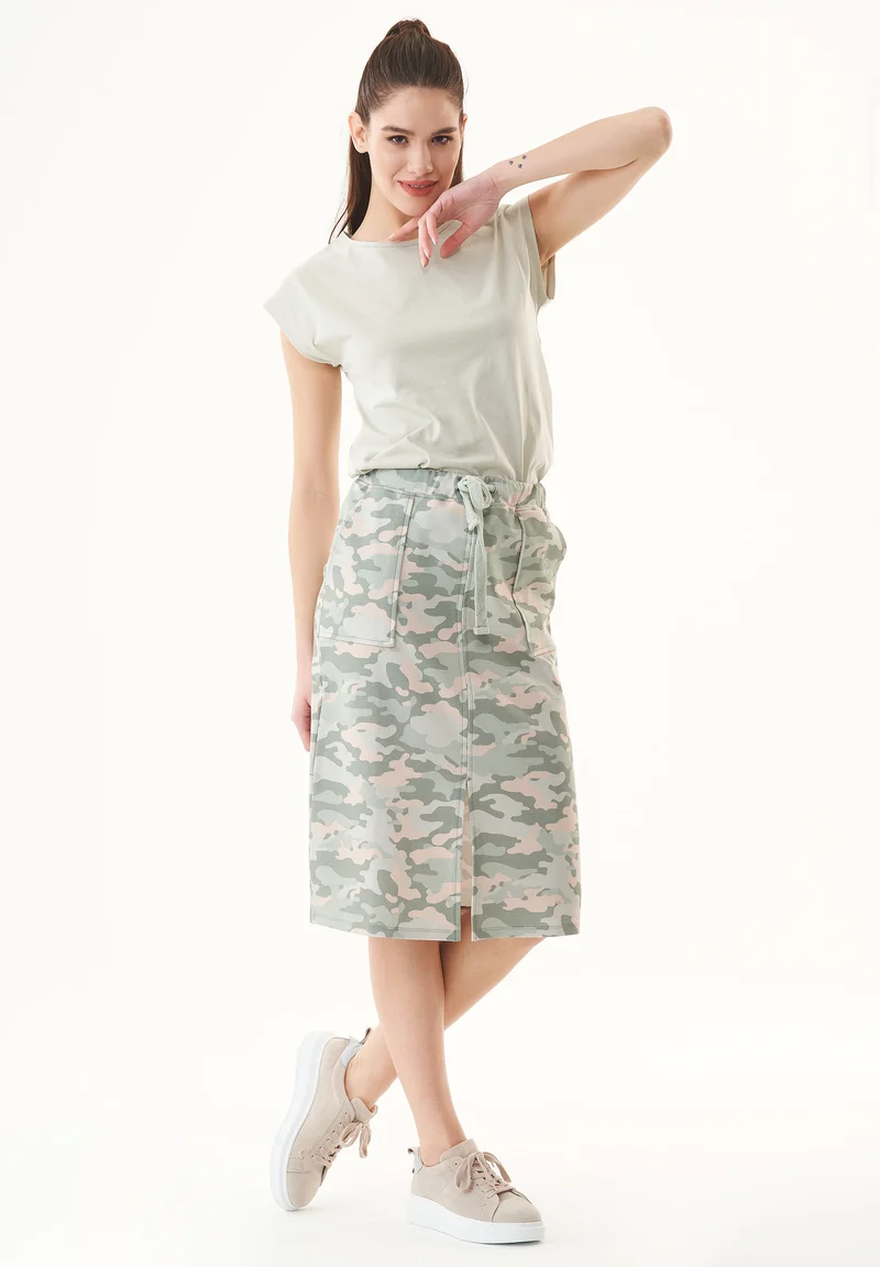Rock aus Bio-Baumwolle mit Camouflage-Muster