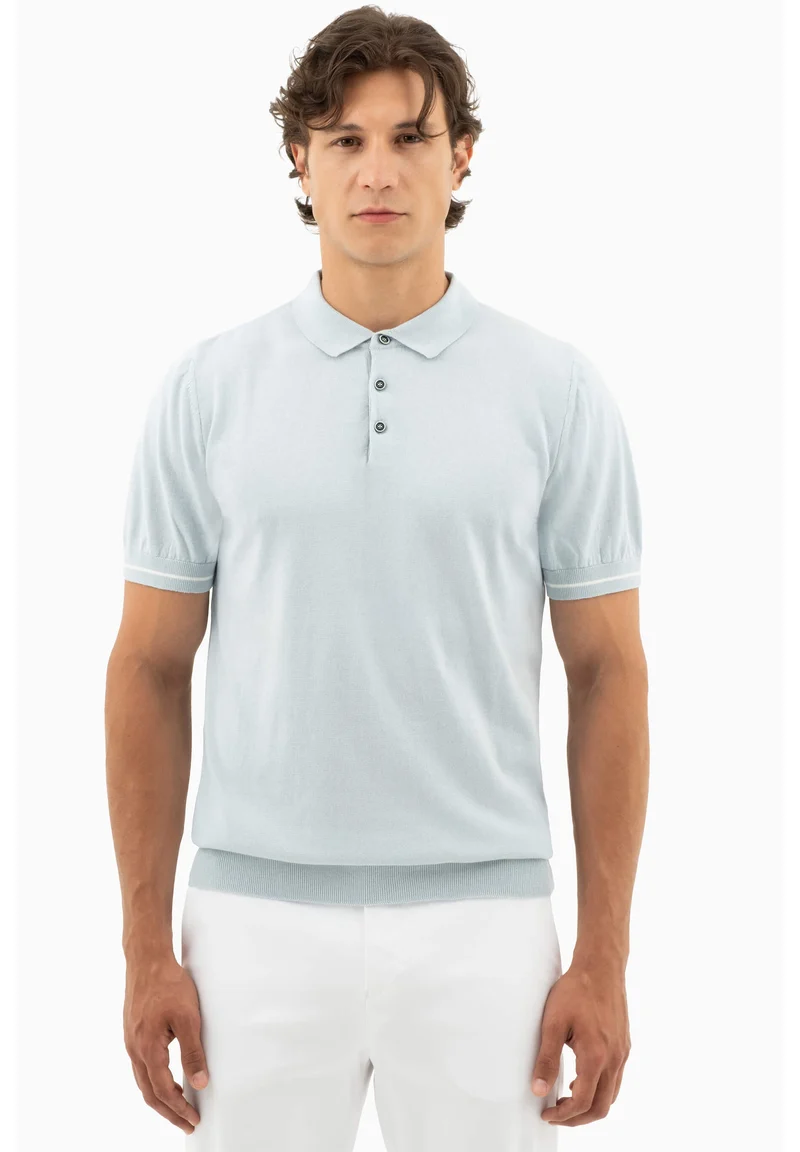 Strick-Poloshirt aus Bio-Baumwolle