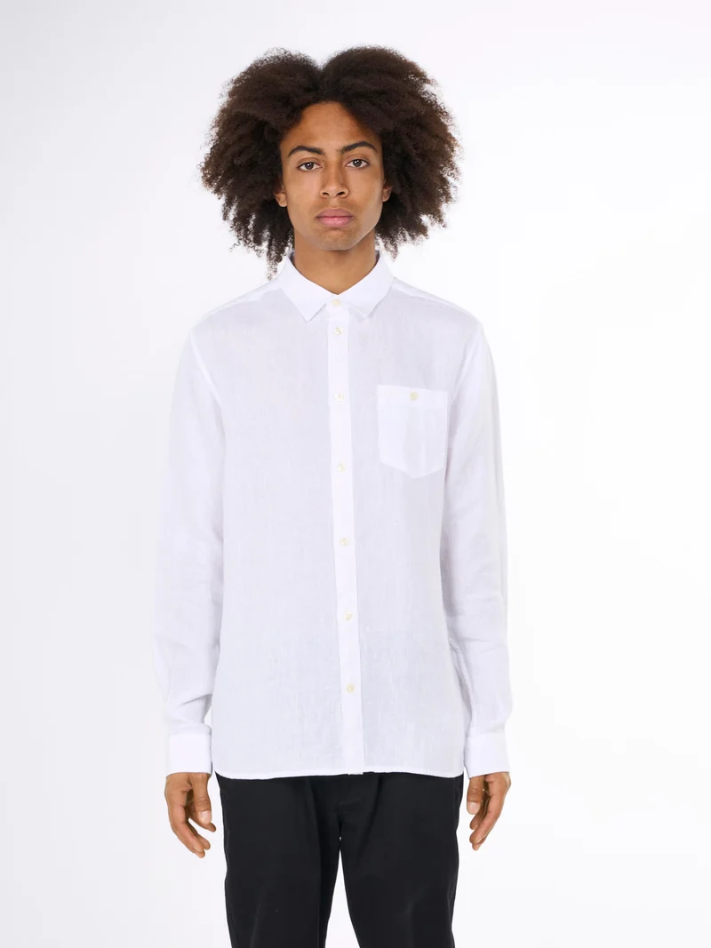 Custom Fit Pure Linen Shirt bright white