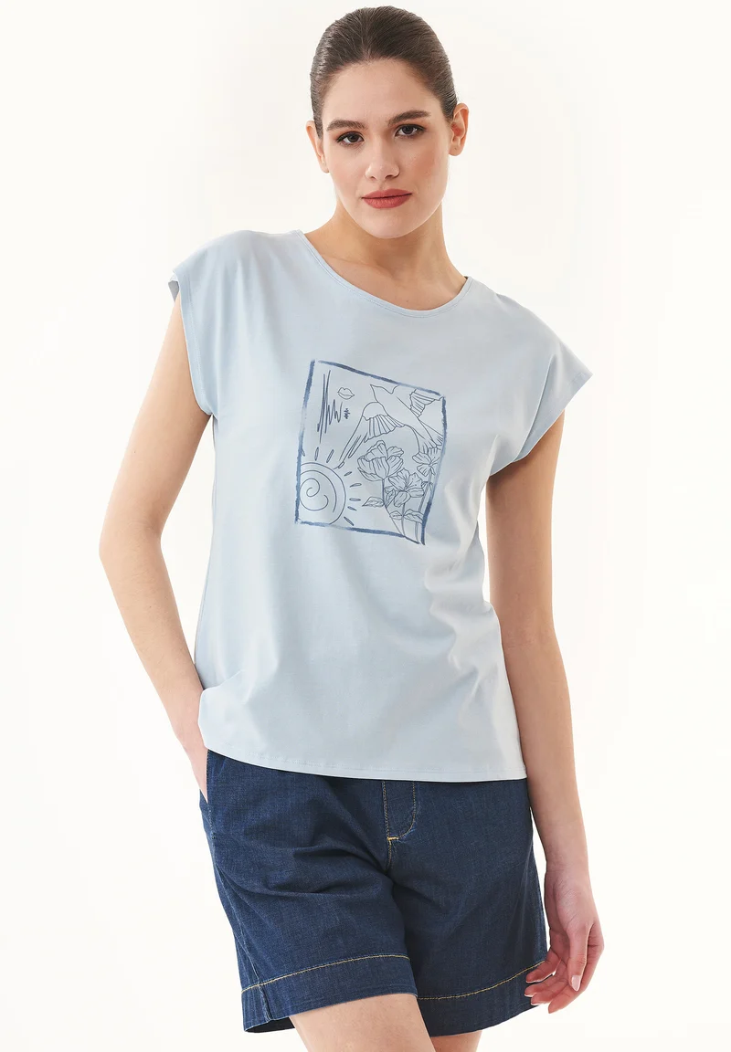 T-Shirt aus Bio-Baumwolle mit Print