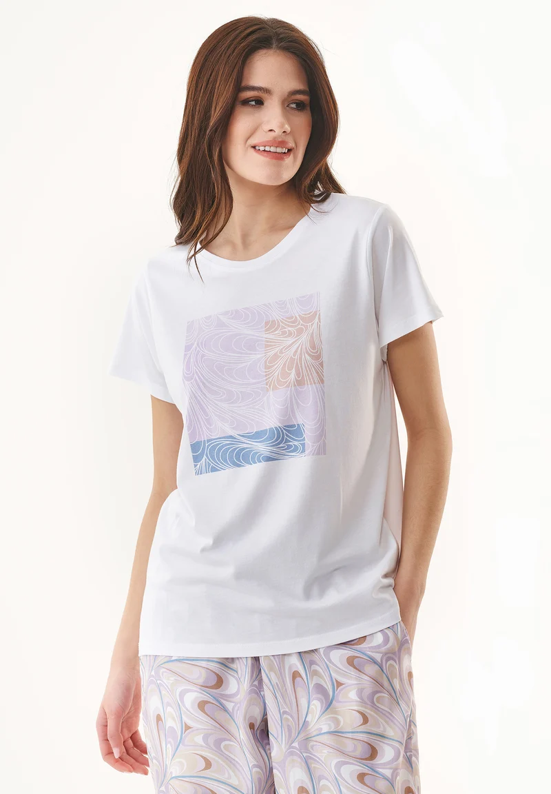 T-Shirt aus Bio-Baumwolle mit Print