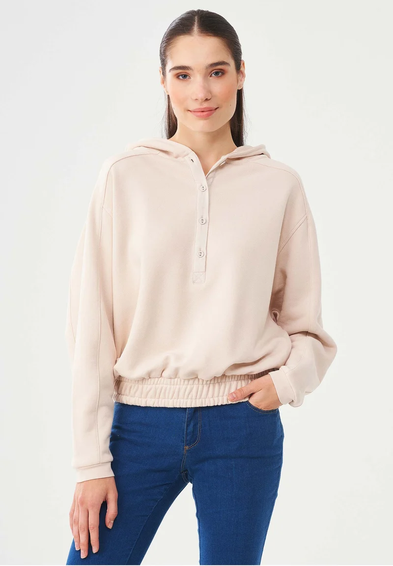 Kapuzenpullover aus Bio-Baumwolle & Modal mit recyceltem Polyester