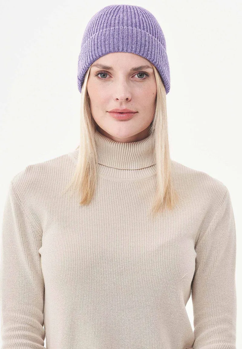 Unisex Strick-Beanie aus Bio-Merinowolle und Bio-Baumwolle