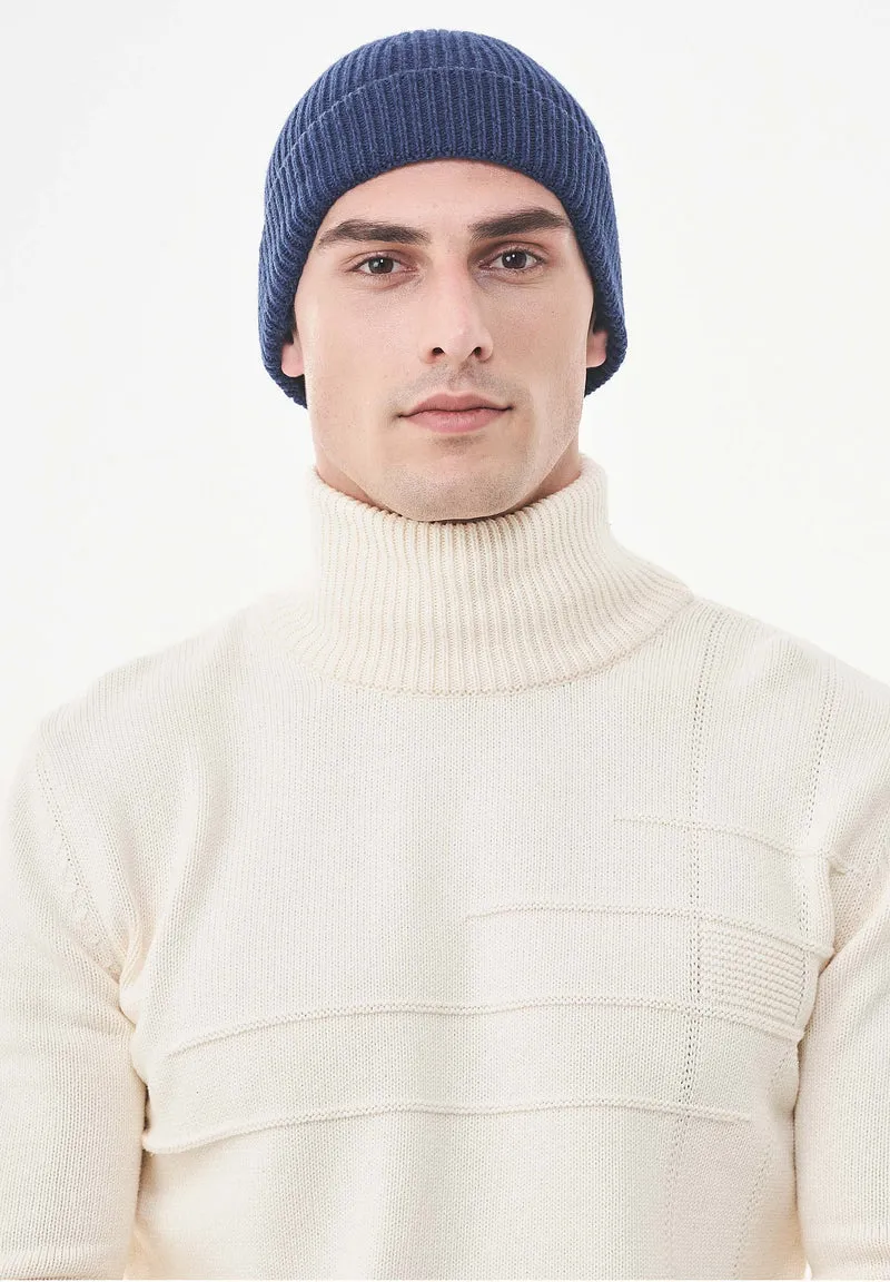 Unisex Strick-Beanie aus Bio-Merinowolle und Bio-Baumwolle