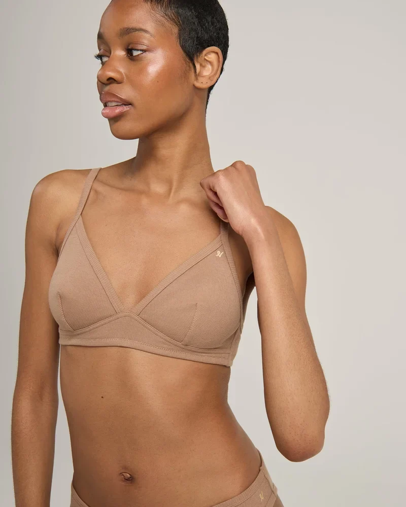 Nudea - Easy Does It Bralette aus Bio-Baumwolle, Mokka