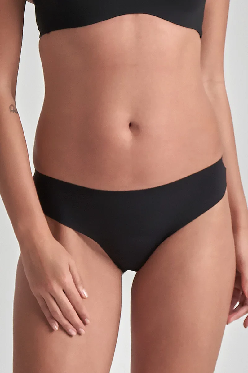 ByeBra – Auslaufsicherer Perioden-Tanga, laminiert, für schwache Blutungen, Schwarz