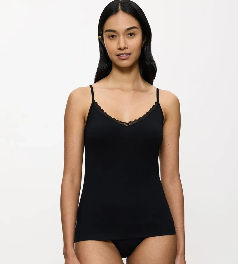 Triumph - Feel Of Cotton Spaghetti Top Schwarz