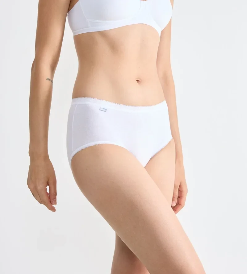 Sloggi - Basic Plus High Waist Midi Brief Weiß