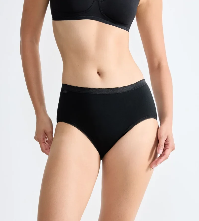 Sloggi - Basic Plus High Waist Midi Brief Schwarz