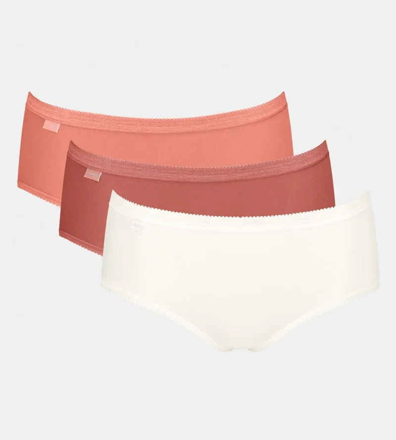 Sloggi – Basic Plus Slip Multipack Pfirsich & Weiß