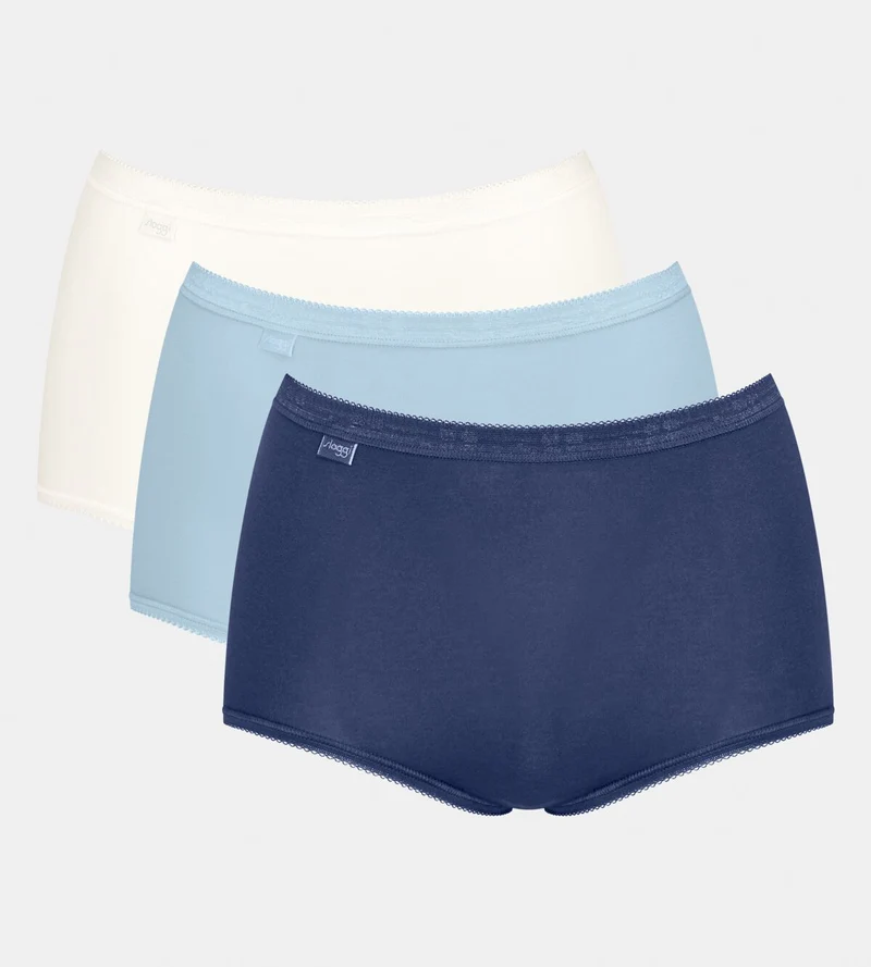 Sloggi – Basic Plus High Waist Slip Multipack Blau & Weiß