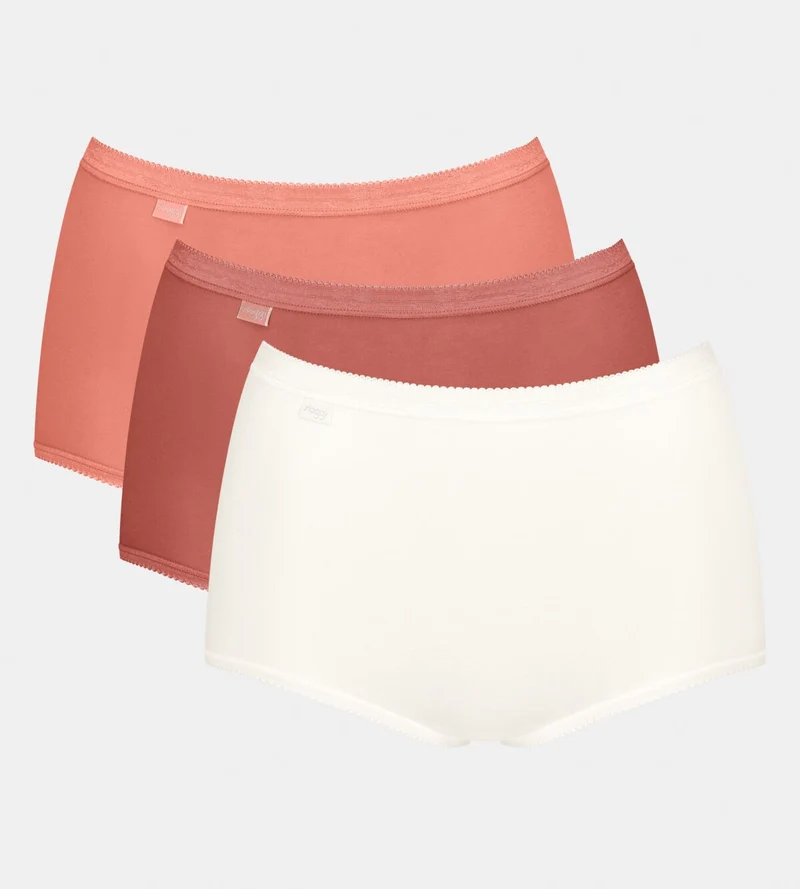 Sloggi - Basic Plus High Waist Slip Multipack Weiß & Rot