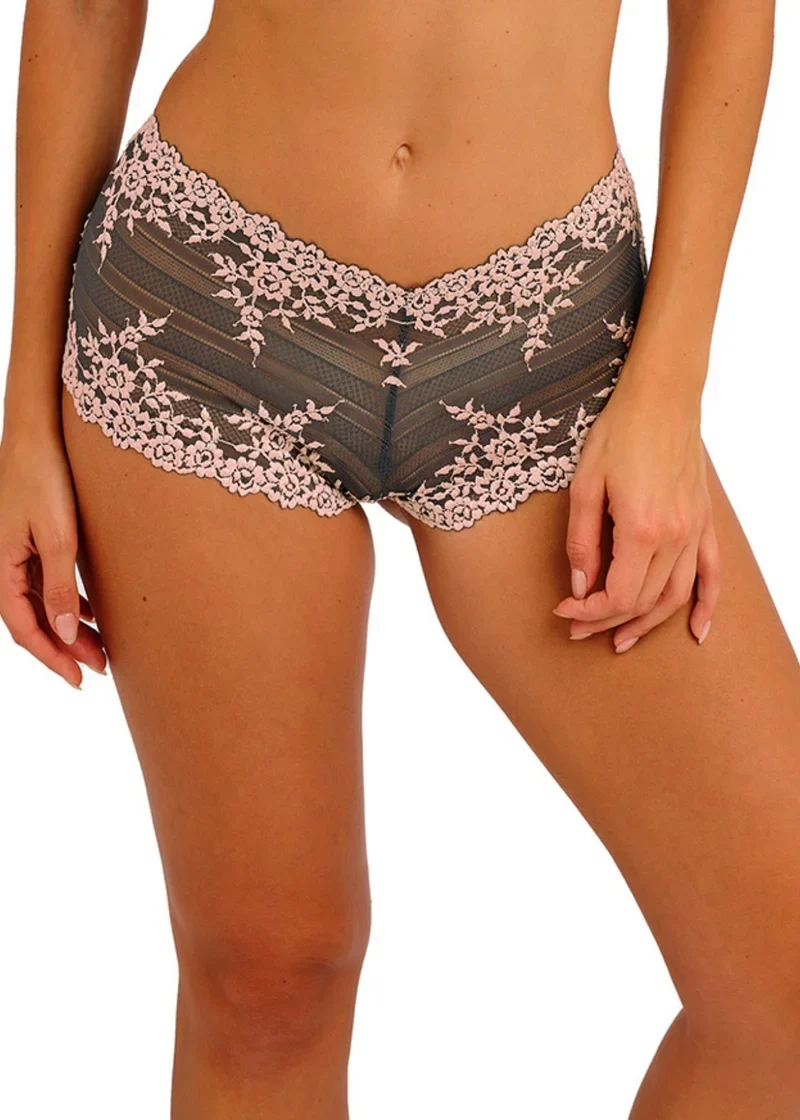 Wacoal - Embrace Lace Boy Short Dunkelgrau/Wolkenrosa
