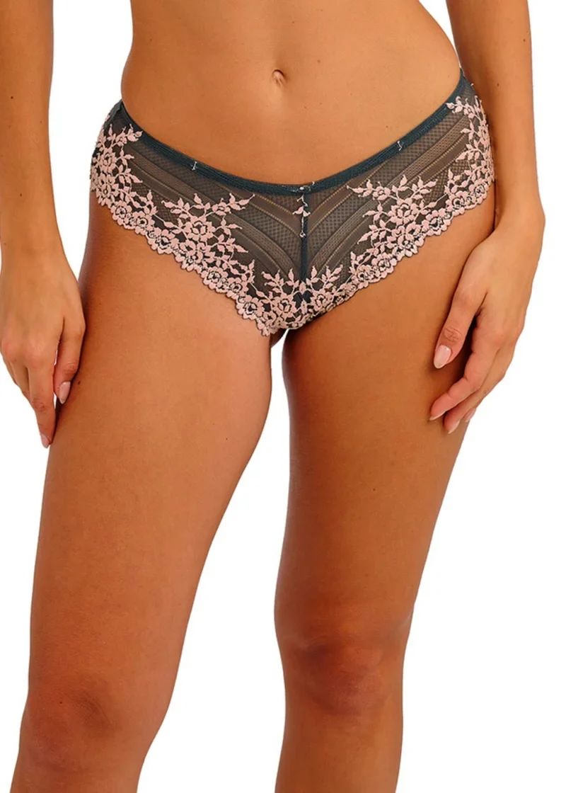 Wacoal - Embrace Lace Tanga Dunkelgrau/Wolkenrosa