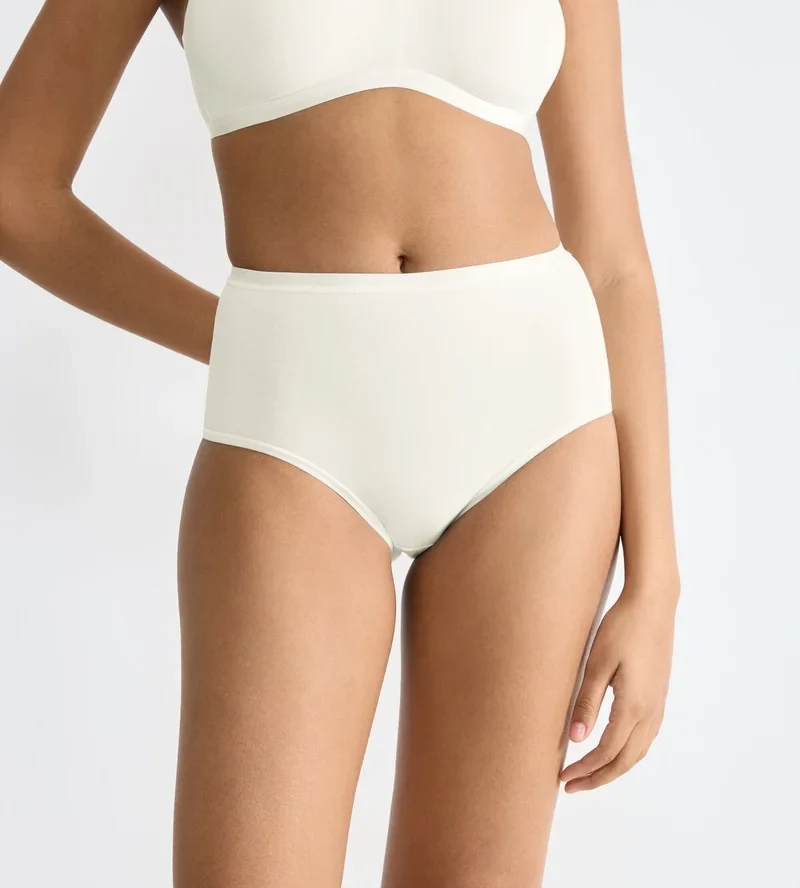 Sloggi - Go Daily Baumwoll-Slip mit hohem Bund, Seide, Weiß