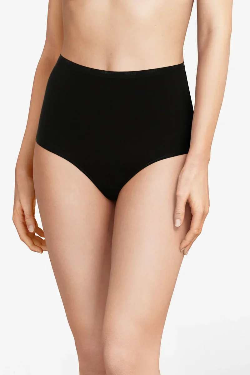 Femilet - Basic Cotton High Waist Slip Schwarz