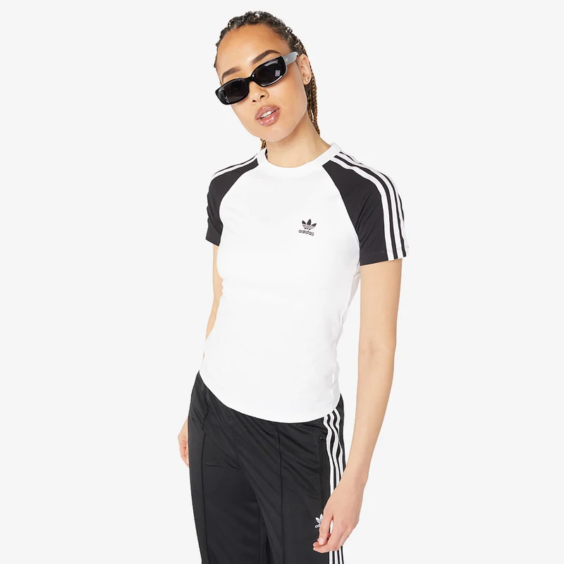 adidas Originals Damen Adicolor 3-Stripes Raglan Slim T-Shirt