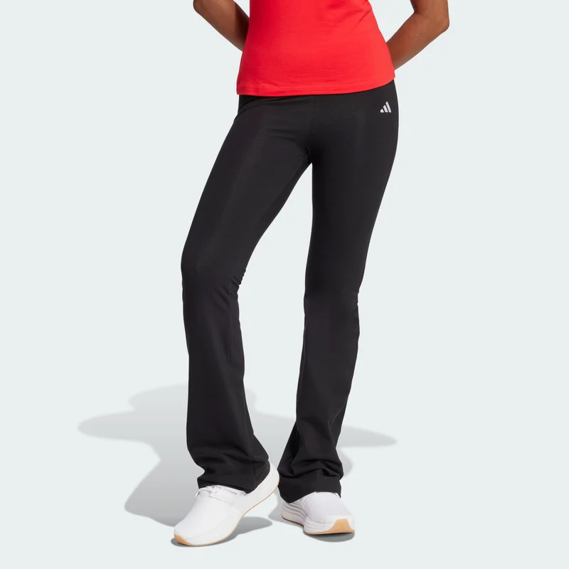 adidas Womens Essentials Small Logo Flared Leggings