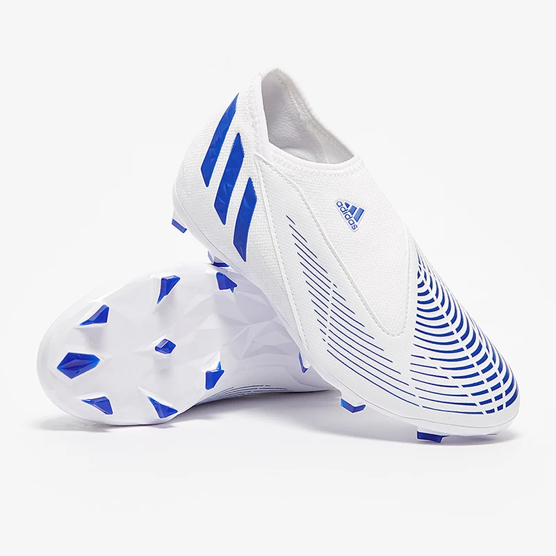 adidas Kinder Predator Edge.3 Schnürungslos FG - Weiß/Hi